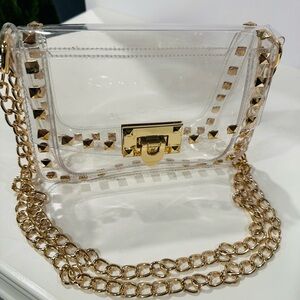 Be Clear Small Gold Studded Stadium/Concert Bag